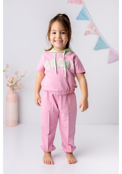 Zeyland Kız Çocuk Great Kabartma Baskılı Eşofman Takımı-pembe Pembe