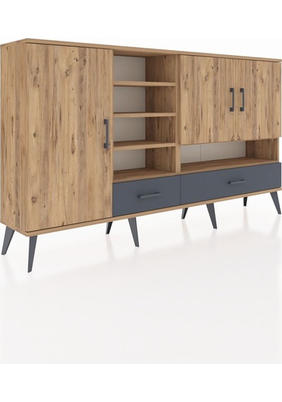 Arges Konsol 8 Raflı 2 Çekmeceli 3 Kapaklı 176x30x99 Çam-çam/antrasit Atlas Çam/antrasıt - Atlas Çam Arges Konsol 8 Raflı 2 Çekmeceli 3 Kapaklı 176x30x99 Çam-çam/antrasit Atlas Çam/antrasıt - Atlas Çam