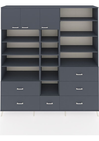Hyperion Dolap 17 Raflı 6 Çekmeceli 3 Kapaklı 220x44x243 Antrasit-antrasit/antrasit Antrasıt/antrasıt Hyperion Dolap 17 Raflı 6 Çekmeceli 3 Kapaklı 220x44x243 Antrasit-antrasit/antrasit Antrasıt/antrasıt