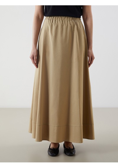 Lcw Modest Haki Beli Lastikli Poplin Kloş Etek