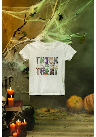 Magors Stıl-x Happy Halloween - Cadılar Bayramı Baskılı Unısex Tshırt Beyaz-1