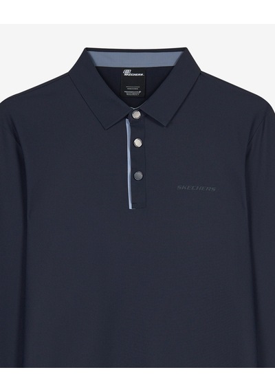 Skechers M Long Sleeve Waffle Polo Erkek Lacivert S2620148-4347