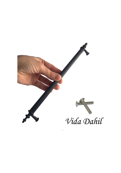 5 Adet Erciyes Kulp Siyah 224 Mm Kulp Mobilya Mutfak Dolabı Çekmece Dolap Kapak Kulpu Kulbu Metal Kulpları