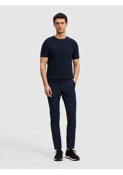 Cacharel Lacivert Slim Fit Beli Lastikli Kanvas Pantolon