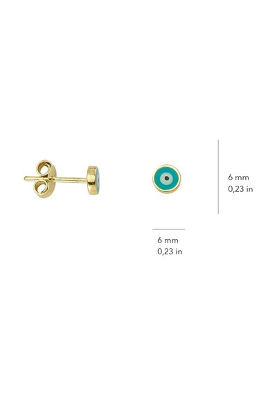 Goldkupe 14 Ayar Altın Nazar Boncuğu Küpe 0,90 Gr-897