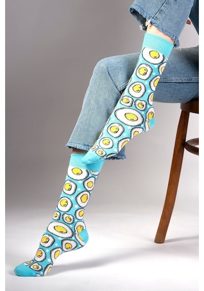 Ozzy Socks Egg Desenli Çorap Turkuaz