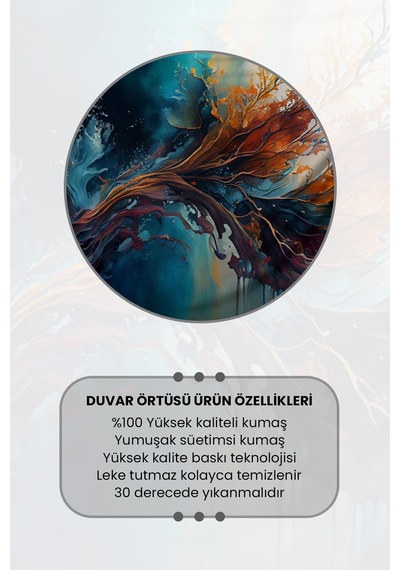 Dalgaların Dansı Desenli Duvar Halısı Duvar Örtüsü Tapestry Süet Dokulu Kumaş