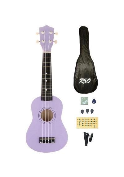 Soprano Lila Ukulele 54cm Kılıf Askı Sticker Pena Silme Bezi