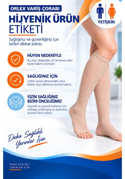 Diz Altı Çorabı Burnu Açık Ten Rengi Orta Basınç Ccl2 Çift Bacak Orx -v1000