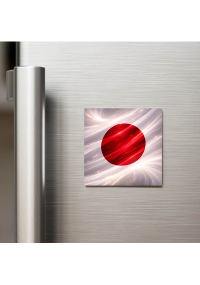 Japonya Japan Abstract Ülke Bayraklı Buzdolap Magneti - 9x9 Cm