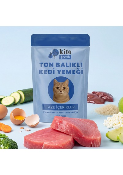 Kito Fresh Ton Balıklı Kedi Yemeği %100 Taze İçerikli Mama 80 G X 8 Adet