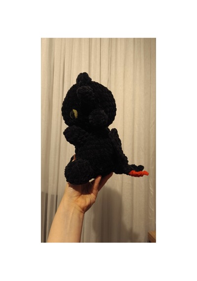 El Yapımı Tek Parça Tığ İşi Peluş: Dişsiz Model 1 Amigurumi Çok Renkli