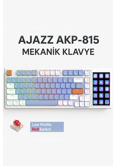Akp-815 Low Profile Mekanik Klavye- 4.95 İnç Lcd Ekranlı Rgb- Gasket Gövde Yapısı