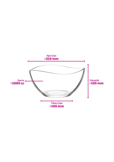 Lav Vira Cam Salata Kasesi Tekli Ekstra Büyük 1880 ml (Sunum Kasesi , Hazırlık Kasesi)