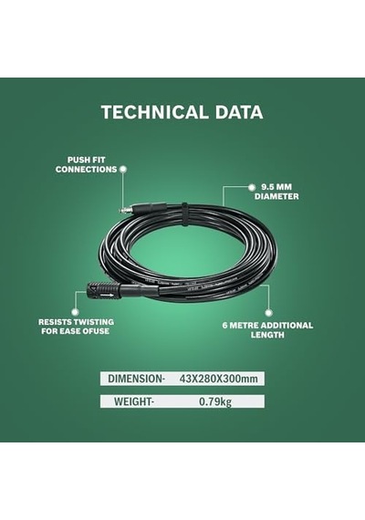 Yüksek Basınçlı Yıkamalar İçin 6 Metre Hortum Uzatması 160 Bar'a Kadar Olan Makineler İçin Uygundur