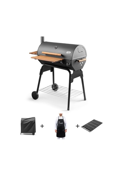 Grillord 75 Kömürlü Barbekü 1 Adet Döküm Izgaralı + Hediye Seti Önlük + Kılıf Çok Renkli