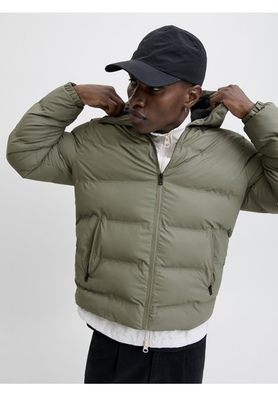 Jack & Jones Jjelements Suni Deri Görünümlü Şişme Mont 12279239 Yeşil