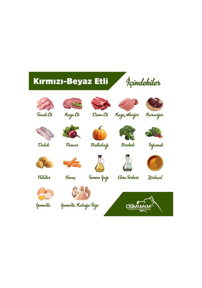 Kırmızı Ve Beyaz Etli Barf Köpek Maması 8 Kg - 500 G X 16