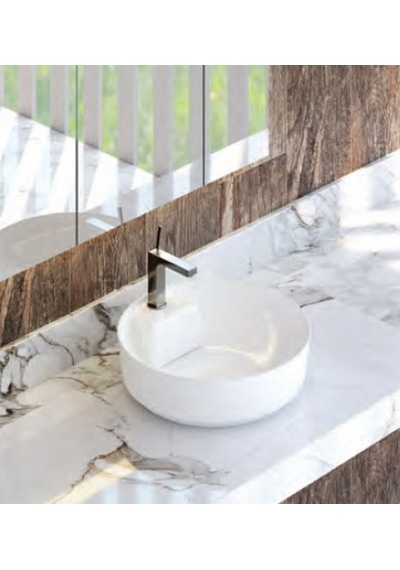 Idevit Slim Daire Gizli Gider Çanak Daire Lavabo 48CM Dahil