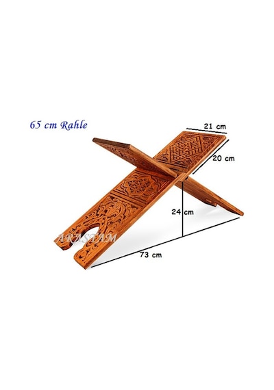 Selçuklu Ahşap Oyma Desenli Rahle Büyük Boy 65*21 Cm