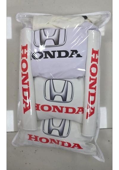 Beyaz Honda Süper Set Dörtlü Servis Kılıfı + İkili Yastık Ve Kemer Kılıfı +vites Poları