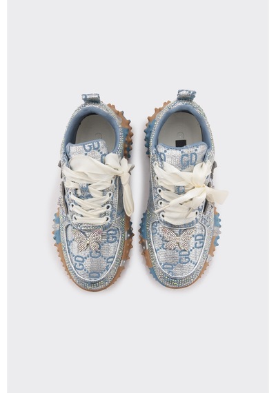 Derinet Taş İşlemeli Comfort Taban Kadın Sneaker Mavi Mavi