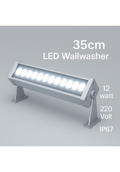 35cm 12w Led Wallwasher Beyaz 6500k Dış Cephe, Minare, Bahçe Aydınlatma Iç-dış Kullanım Ip65 Beyaz 6500k