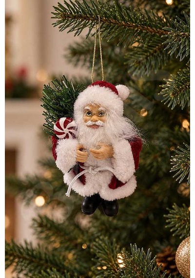 Yılbaşı Ağacı Süsü Kırmızı Noel Baba 13 Cm Diğer