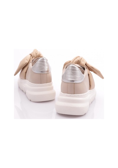 Dgn Es853 Kadin Kalin Taban Fiyonklu Sneakers Ayakkabi ES853-2007-R0152 Bej