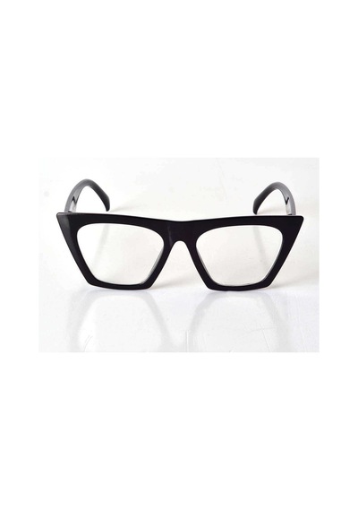 Siyah Çerçeveli Şeffaf Cam Unisex Stil Gözlük