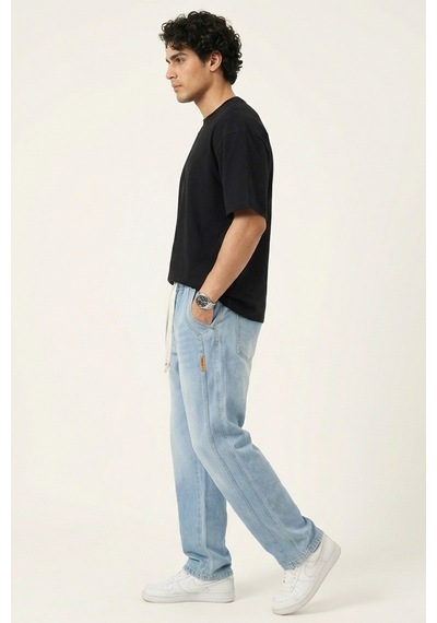 Bigdart Erkek Rahat Kesim Baggy Jean Pantolon 30076 - Mavi