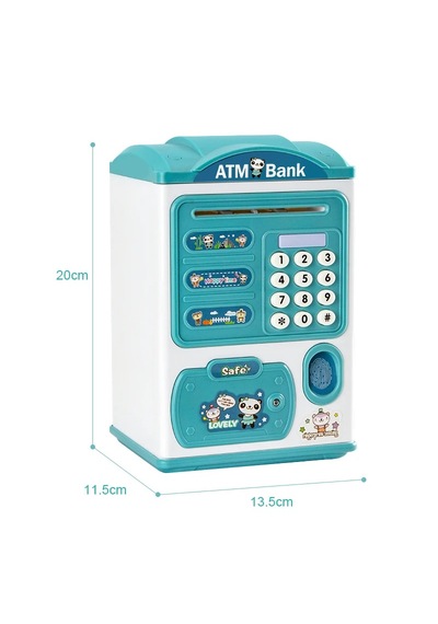 Techtic Kumbara Elektronik Kasa Dijital Para Biriktirme Kasası Mini Atm Makinesi Şifreli Atm Kumbara Sticker Hediye 001