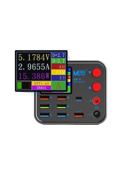 Ma Ant Dianba No.1 8-Port PD + QC3.0 Akıllı Hızlı Kablosuz Şarj ve Güç Kaynağı