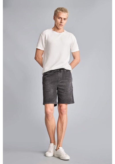 Defacto Relax Fıt Esnek Belli Jean Bermuda Şort H8889ax26smnm40 Siyah-nm40