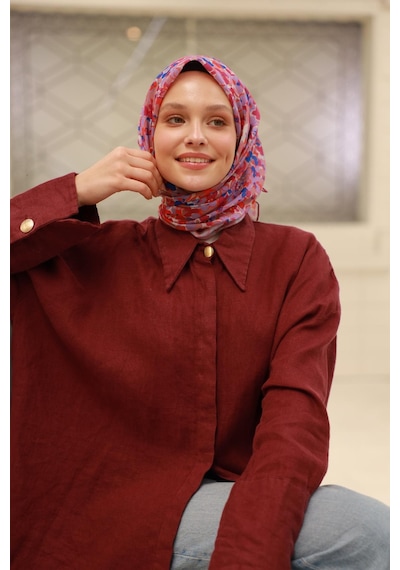 Silk Home Soft Eşarp 73081-31 Taş, Pembe, Saks Turuncu, Lila