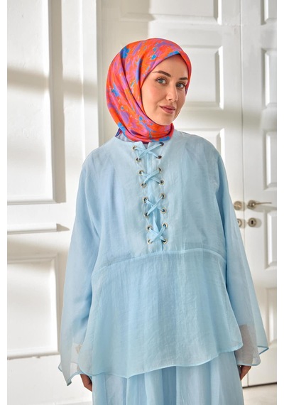 Silk Home Velora Eşarp 161001-33 Mor, Mavi, Turuncu