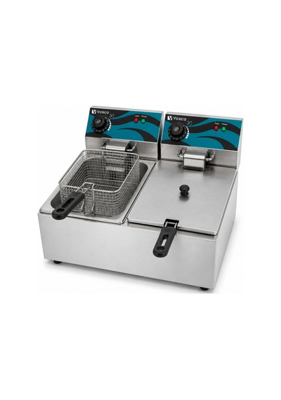 6 + 6 Litre Çift Hazneli Elektrikli Fritöz 12 Litre Bağımsız Kontrollü Profesyonel Fritöz