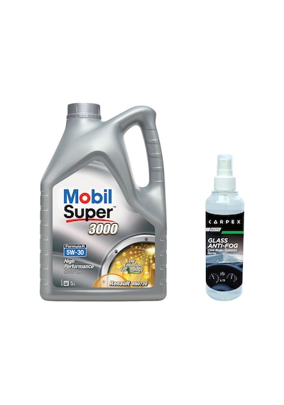 Mobil Super 3000 Formula R 5W-30 Renault Araç Motor Yağı 5 L + Carpex Cam Buğu Önleyici