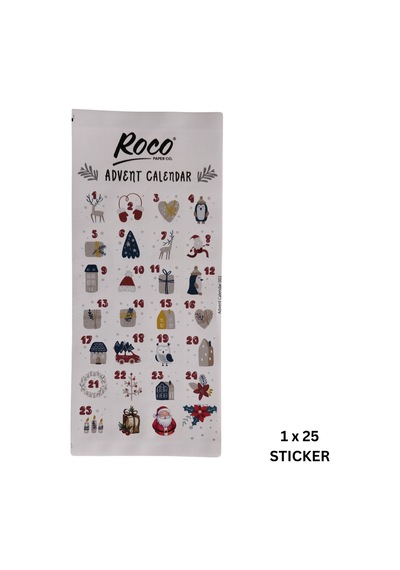 Yeniyıl Advent Takvimi Sticker Seti- 25 Adet Çıkartma, Yılbaşı H