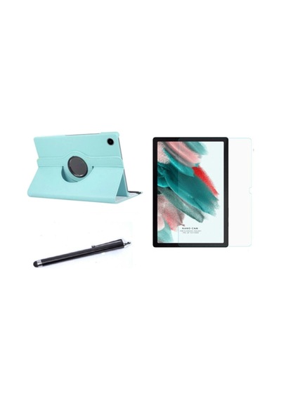 Samsung Galaxy Tab A8 10.5 Sm-x200 / Sm-x205 360 Rotating Stand Deri Kılıf Seti Kapaklı Kılıf