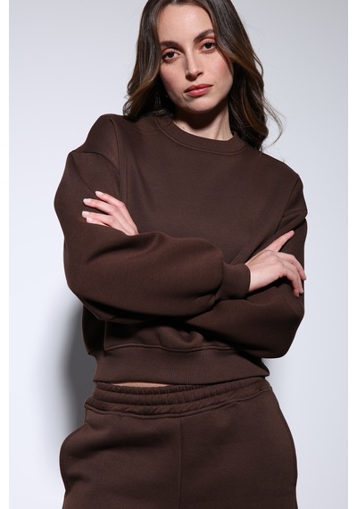 Antioch Basic Kadın Sweatshirt Kahve