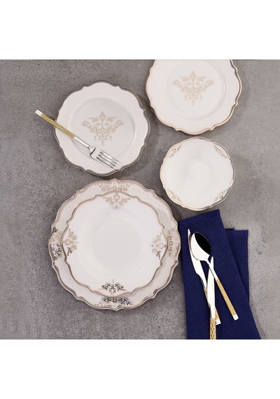 Korkmaz Eliza Collection 60 Parça Yuvarlak Yemek Takımı