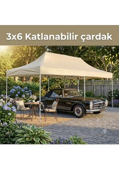 Missidea 3 6 Makaslı Katlanır Çardak Krem