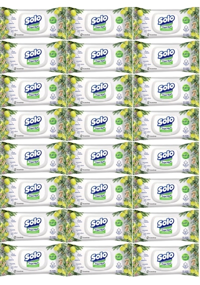 Solo Islak Havlu Mendil 50yaprak Limon&biberiye 24lü 1200yaprak 24'lü Set