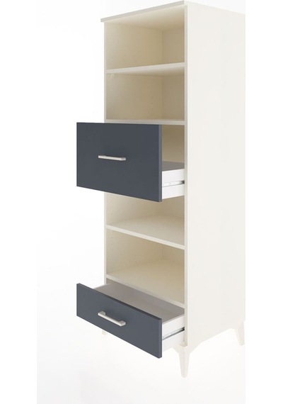 Hyperion Dolap 4 Raflı 2 Çekmeceli 60x44x163 Aytaşı-antrasit Aytaşı