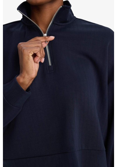 Defacto Dik Yaka Modal Sporcu Sweatshirt F9489ax26spnv146 Lacivert-nv146