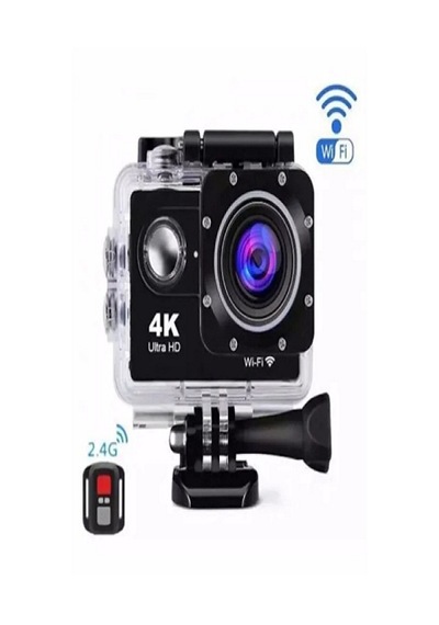 Kumandalı 4k Wi-fi Aksiyon Kamerasıı Siyah