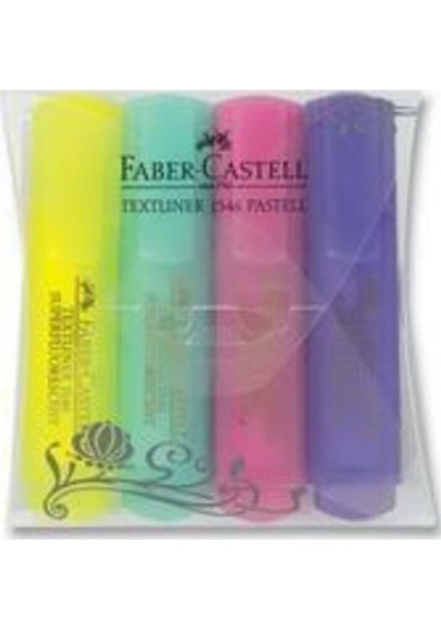 Faber-castell - Fosforlu Kalem Textlıner 1546 - 4'lü Pastel Renkler Diğer
