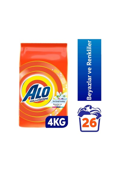 Alo-4 Kg Kar Çiçeği Ferahlğı Beyazlar Ve Renkliler Hızlı Çözülme Toz Deterjan