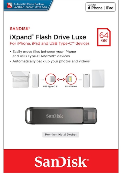Sandisk iXpand Luxe SDIX70N-064G-GN6NN 64 GB USB Flash Bellek